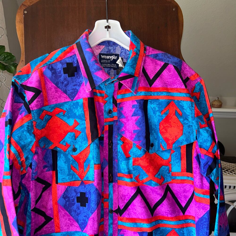 Wrangler Vintage Geometric Button-Down Brushpopper shirt - Picture 2 of 12